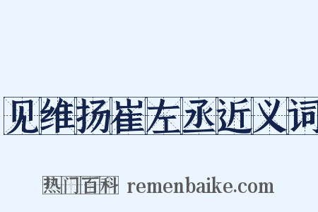 见维扬崔左丞近义词是什么意思的图片